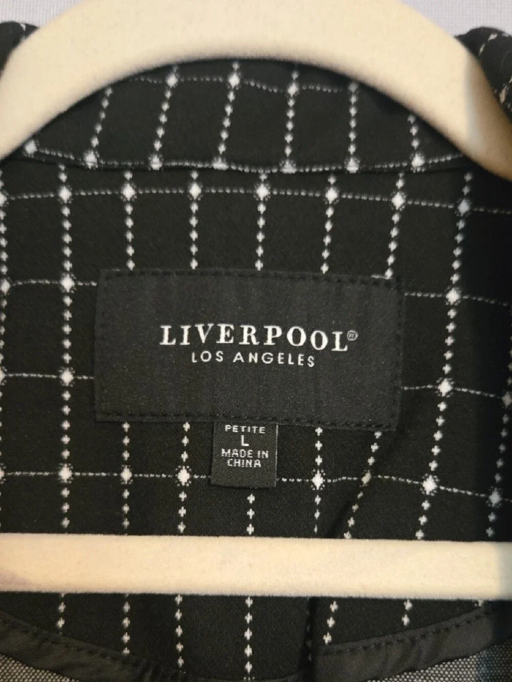 Liverpool Black Windowpane Single-Button Fitted Blazer PL NWT - Picture 2 of 12